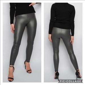 Faux Leather Grey Leggings